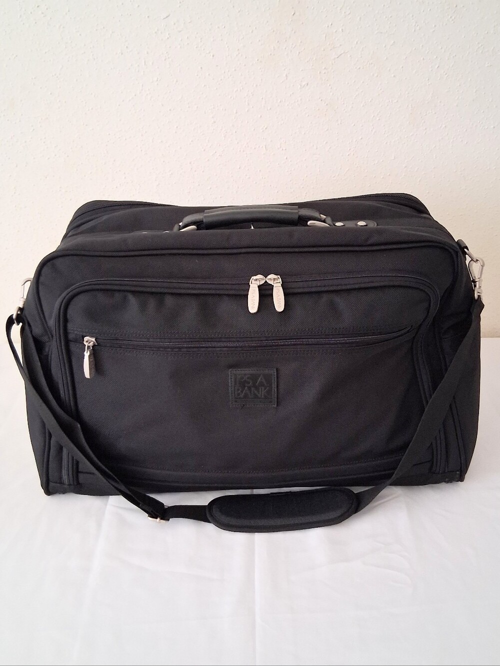 Jos. A. Bank Black Travel Duffel Garment Bag with Shoulder Strap